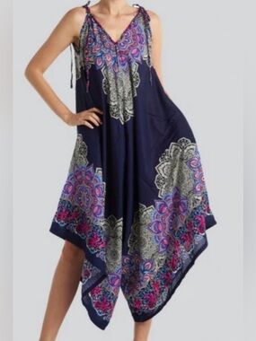 Kathmandu Navy Floral Paisley Jumpsuit romper Rayon O/S